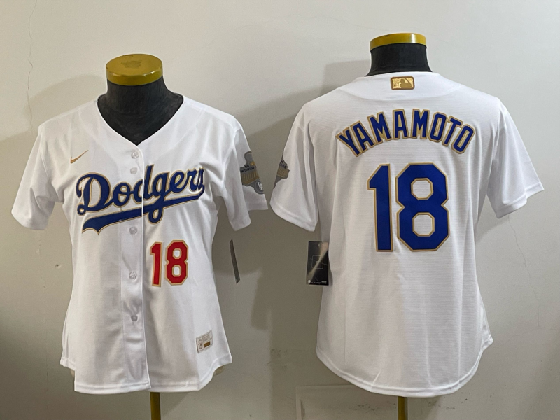 youth Los Angeles Dodgers #18 Yamamoto white Game 2026 Nike MLB Jersey 410001